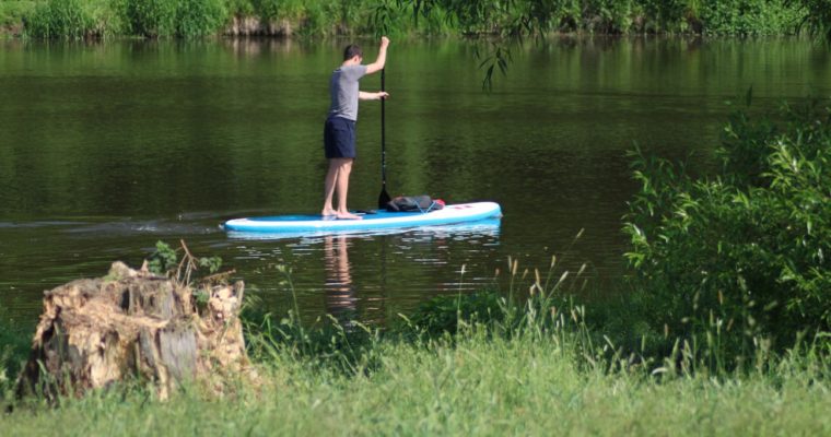 Paddleboarding (SUP) on the River Sazava