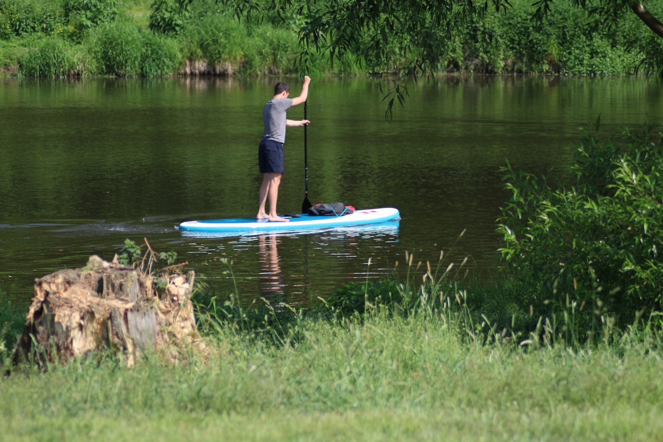 Paddleboarding (SUP) on the River Sazava